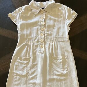 Mac & Jac Linen Cotton Shirt Dress sz 14 Button Front Casual Dress